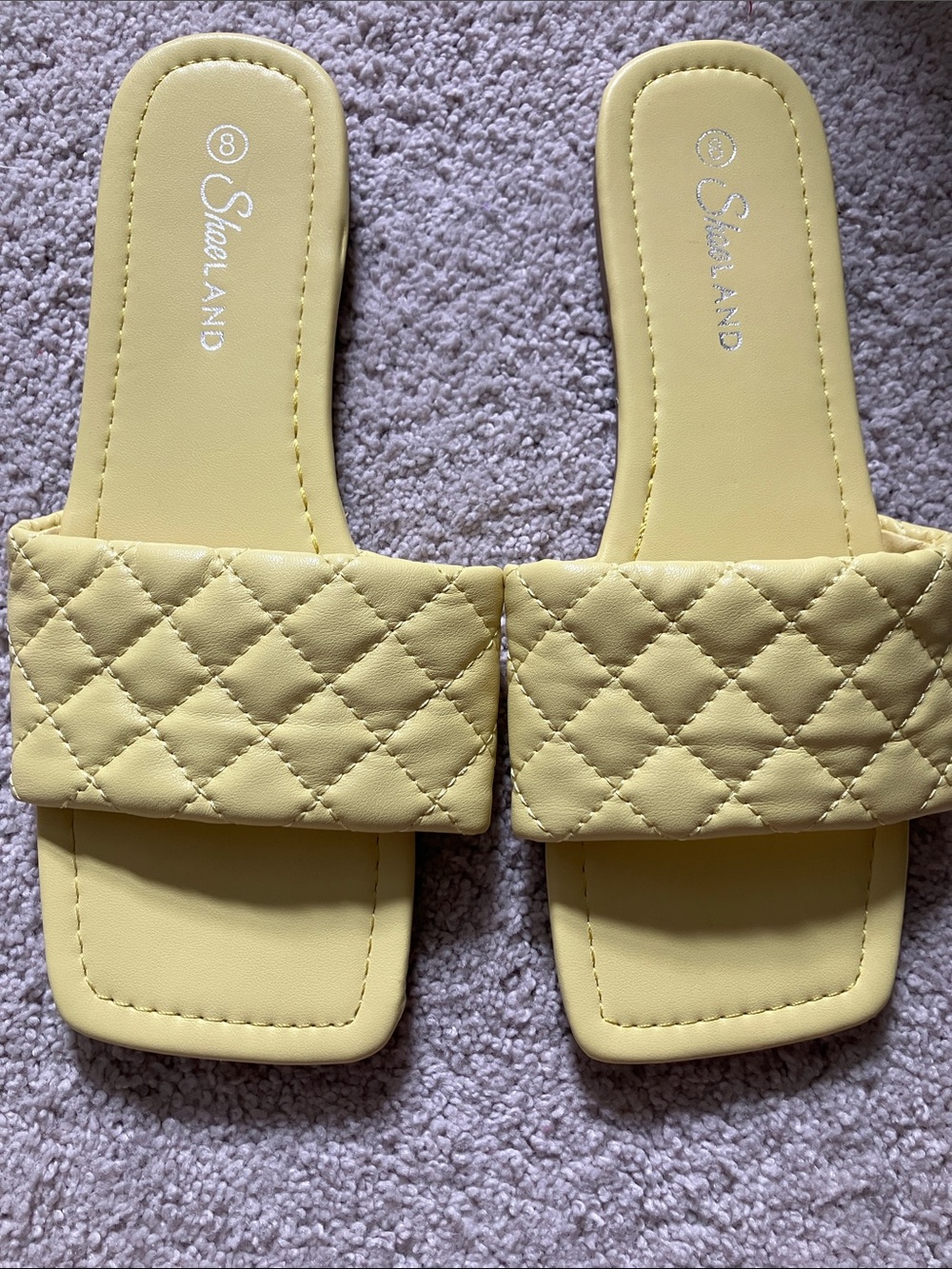 ShoeLand Yellow Sandal Flats Slip on 8